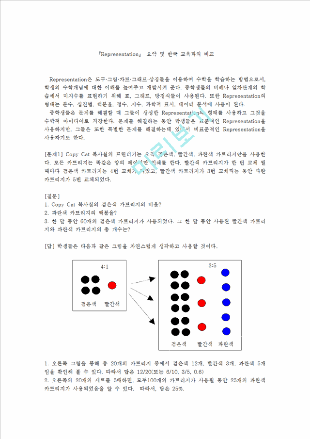 수학학습 방법 및 한국 교육과의 비교   (1 )